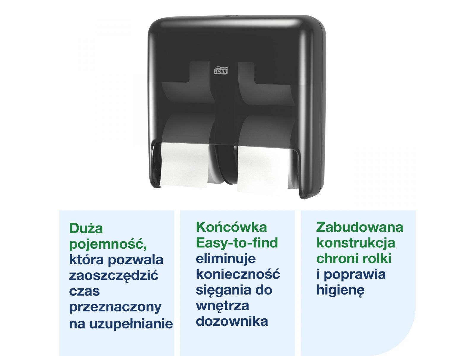 Dozownik papieru toaletowego Tork 558052 OptiServe T7 Czarny 4 rolki
